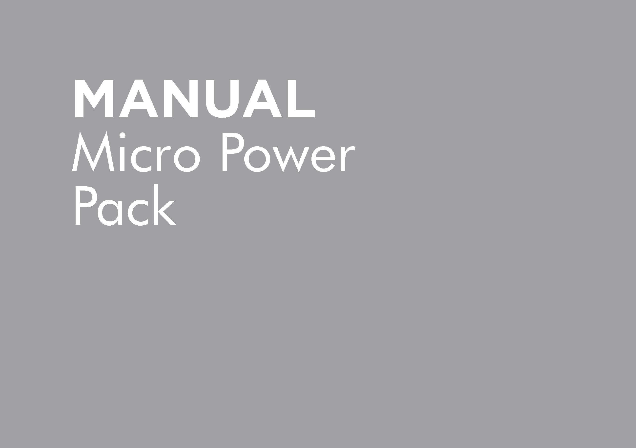 MICRO POWER PACK MANUAL VERSION B – HT-OMMICRO-B