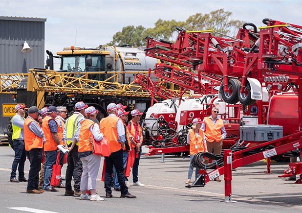 Guests visit Croplands Dry Creek