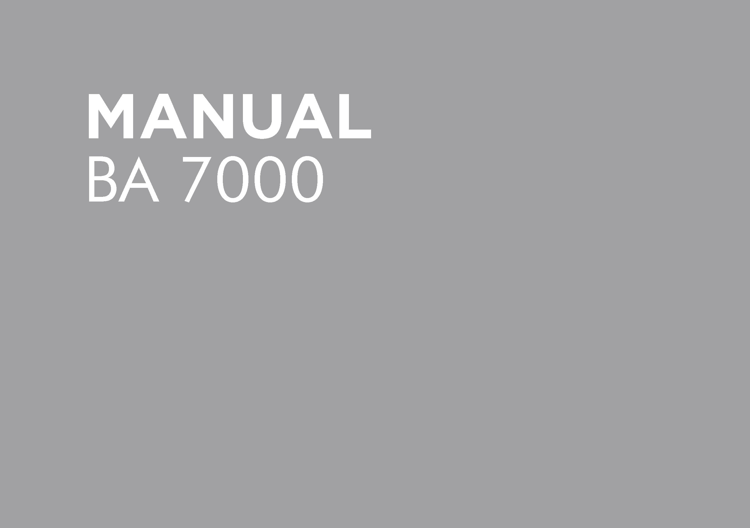 BA7000 OPERATORS MANUAL