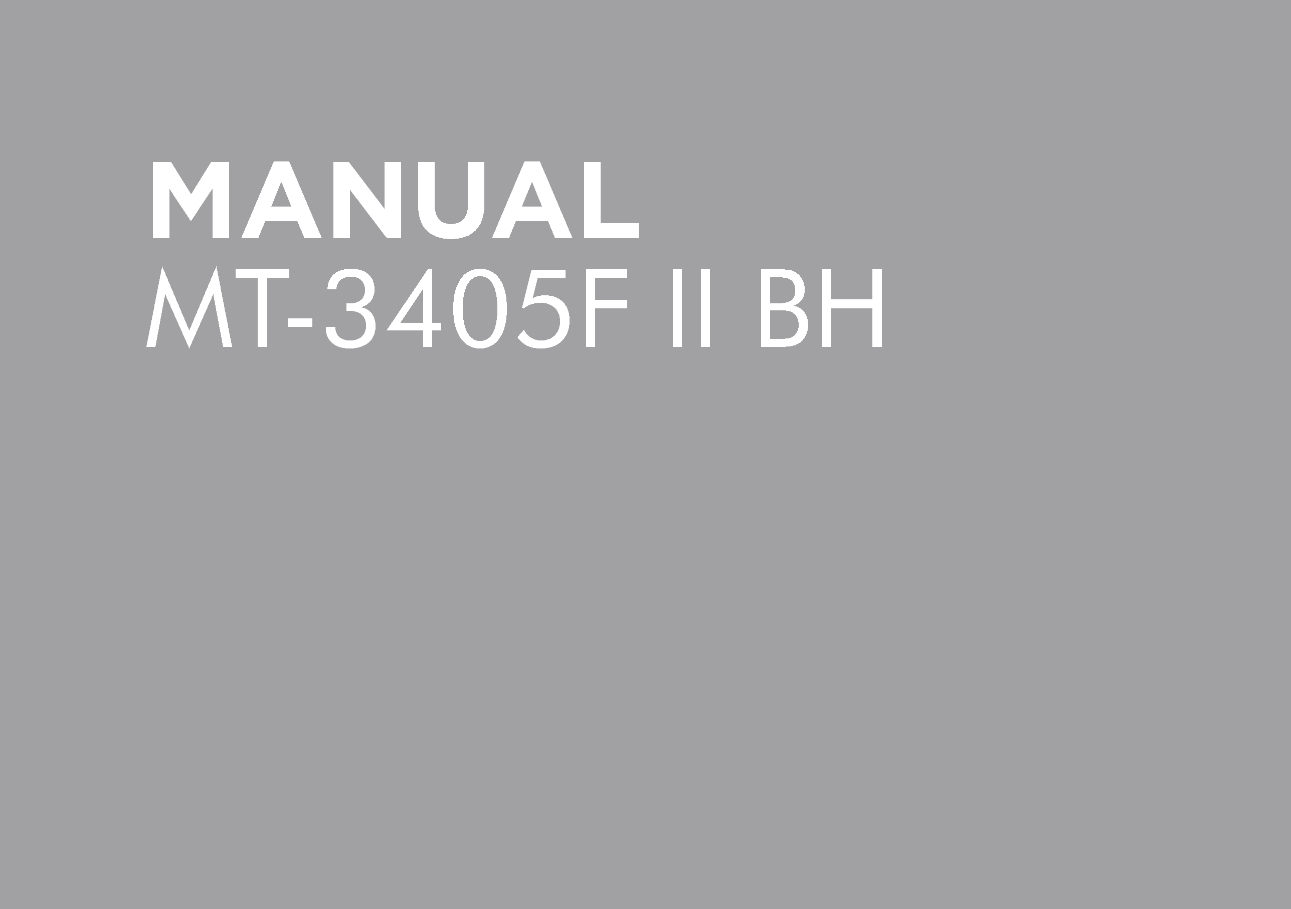 MT-3405F-II-BH OPERATORS MANUAL