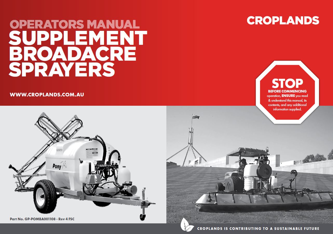 SUPPLEMENT MANUAL – BROADACRE SPRAYERS v4