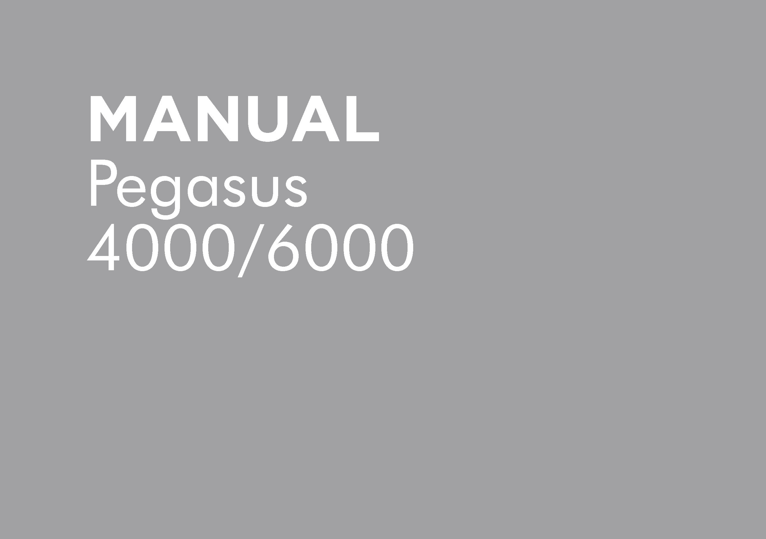 PEGASUS 4000-6000 MANUAL