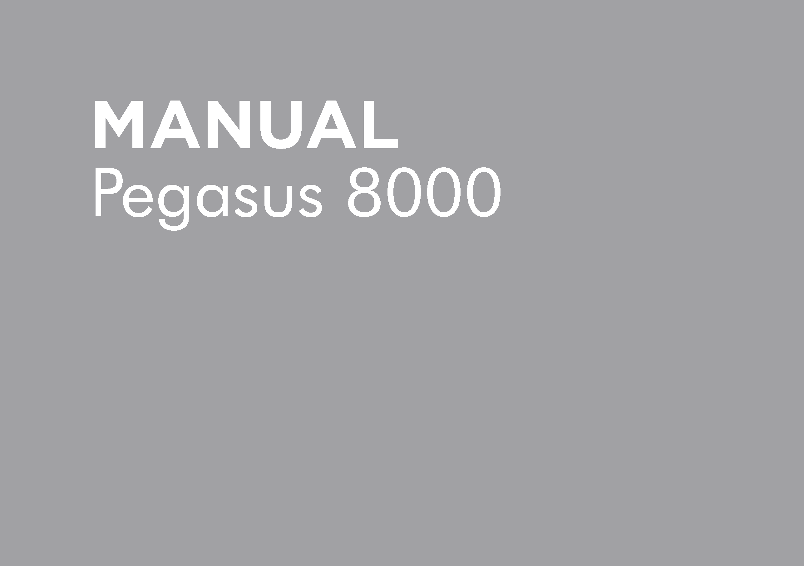 PEGASUS 8000 MANUAL