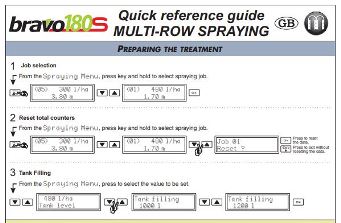 BRAVO 180S (MULTI-ROW) QUICK REF GUIDE