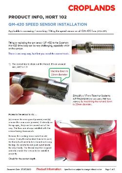 QM-420 SPEED SENSOR INSTALLATION